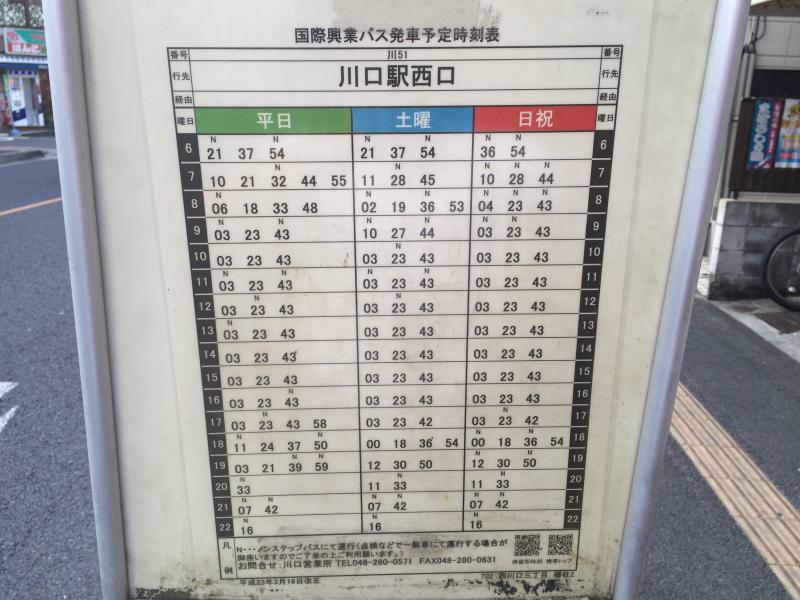 ユキサキナビ 国際興業バス 西川口三丁目 バス停留所 川口市西川口