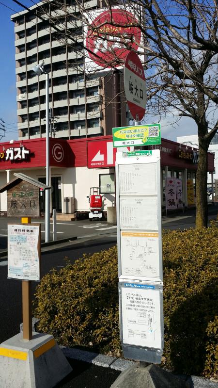 ユキサキナビ 岐大口 バス停留所 岐阜市