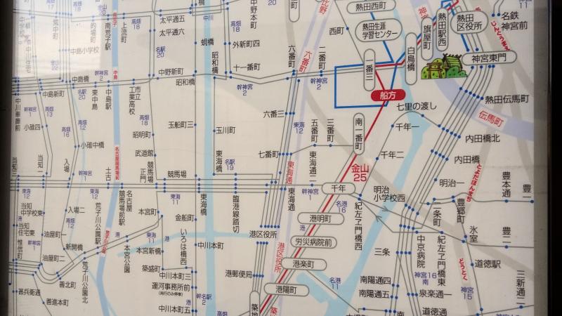 ユキサキナビ 名古屋市営バス 船方 バス停留所