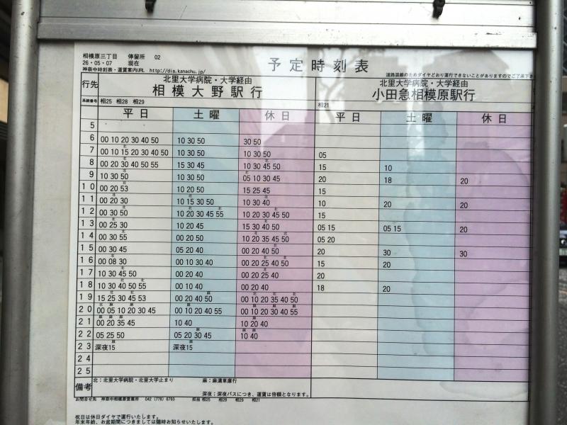 ユキサキナビ 神奈川中央交通 相模原三丁目 バス停留所